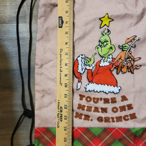 Grinch Cinch Drawstring Bag Backpack Christmas 💚 C4 - Picture 3 of 6